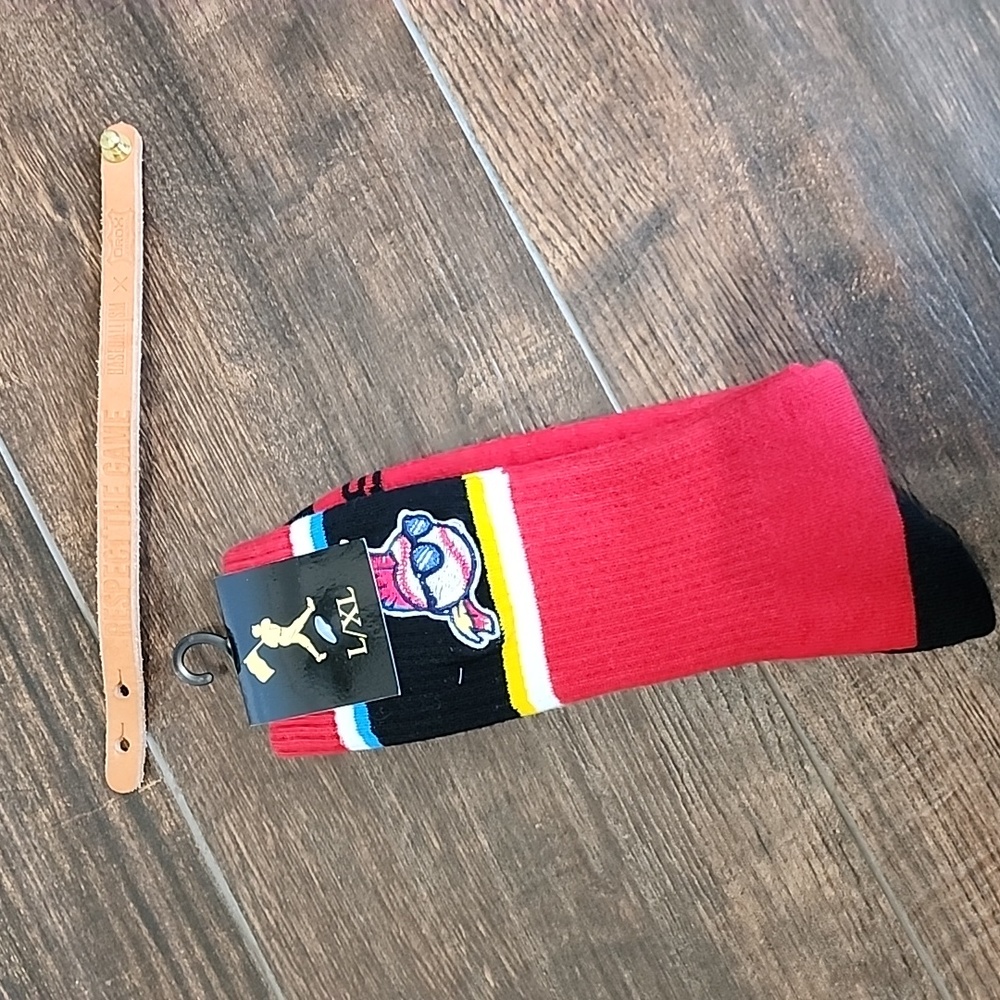 Baseballism Major League socks & leather Baseballism bracelet.